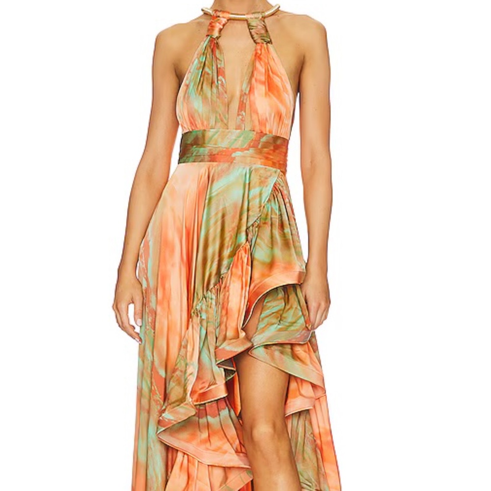Palma Gown by Bronx and Banco in Orange/Multicolor
